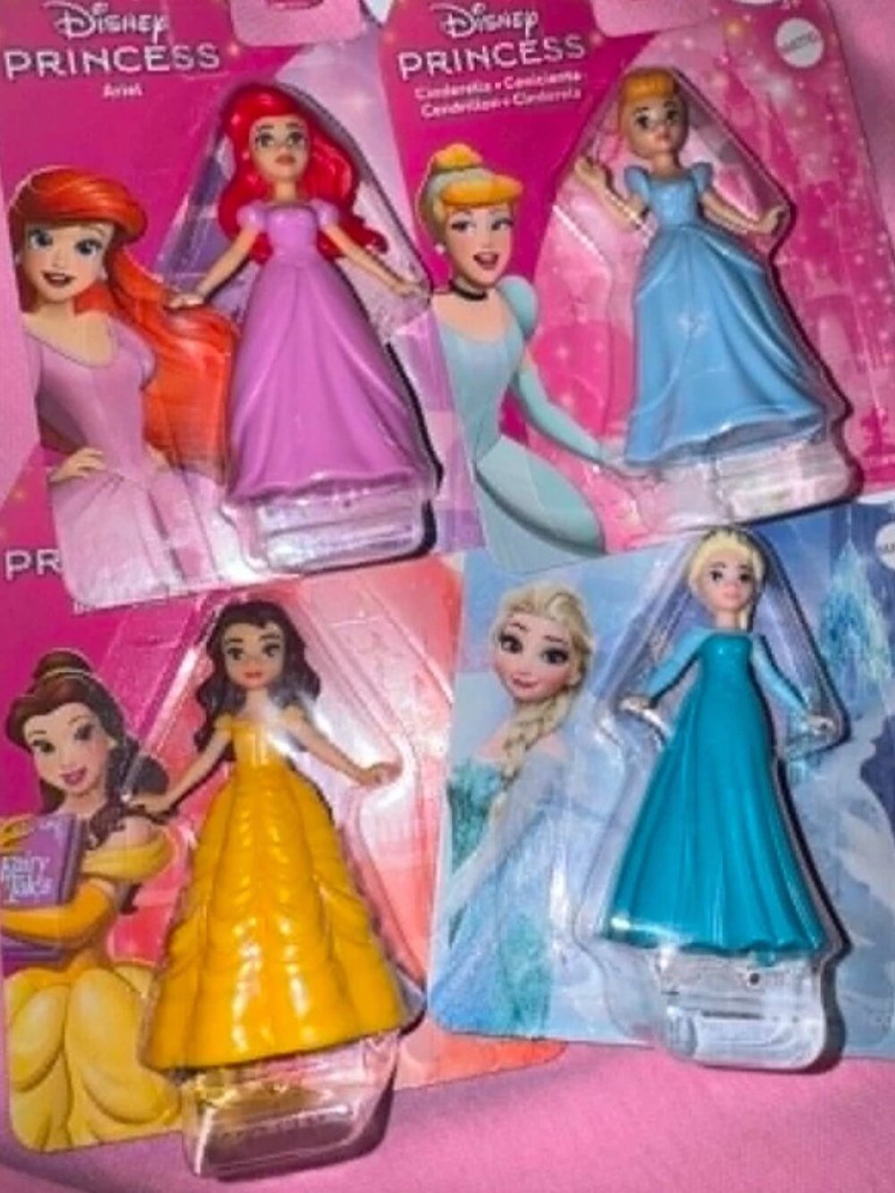 Disney Princess Mini Figures Set of 4 NEW Sealed Toy Figures Cake Toppers Frozen